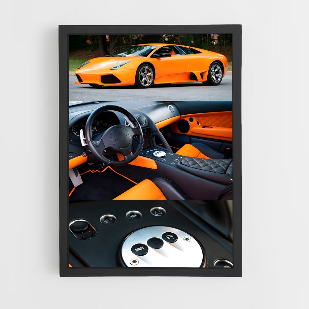 Poster Vitesse Chromée – affiche Lamborghini (vue 2)